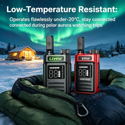 Motolola Mini Two Way Radio 2 Pack Walkie Talkie Long Range Rechargeable Durable for Camping Hiking Outdoor Adventure COD Radio