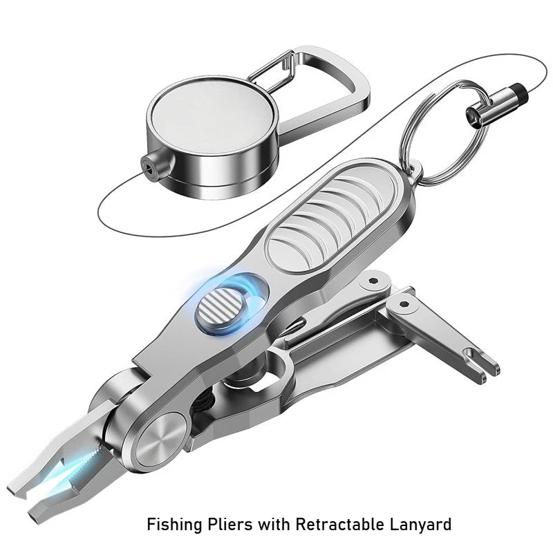 Multi-Functional Fishing Line Scissors Portable Stainless Steel Fly Fishing Pliers Knot Tying Tool Cut PE/Carbon Line