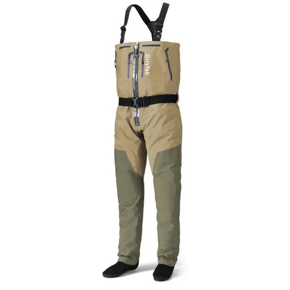 Breathable Convertible Chest Waist Fly Fishing Waders with Zipper Drake Anglers Wading Pants Lightweight stockingfoot for Men