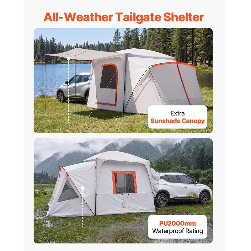 13' x 10' SUV Tailgate Camping Tent – Waterproof Outdoor Camping Shelter for Hiking, Road Trips, Tailgating & Family Adventures
