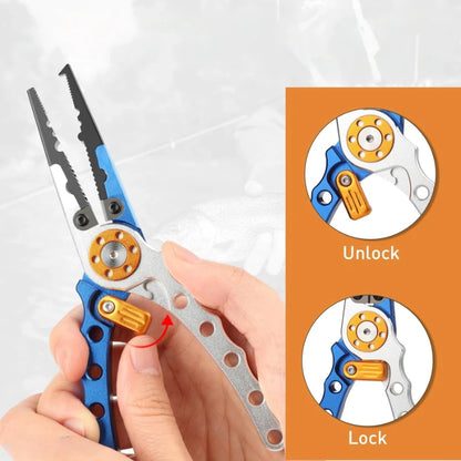 Aluminum Alloy Fishing Pliers Saltwater Corrosion Resistant, Heavy Duty Fishing Multitool with Lanyard Sheath Hook Remover Line