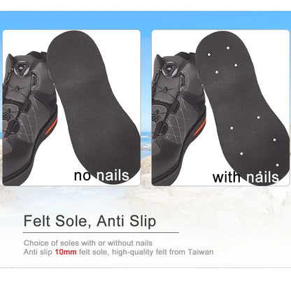Fly Fishing Shoes, Waders Fishing Shoes, Felt Sole With or Without Nails Fishing Boots, Self-lock Hunting Fishing Equipment