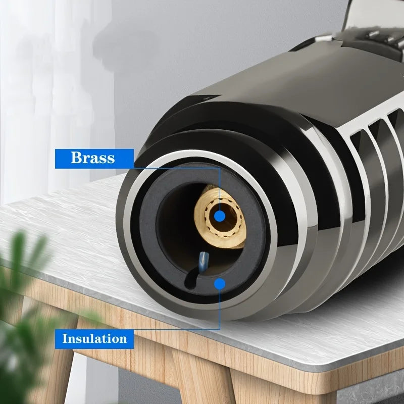 1800° High Temp Butane Torch Lighter Metal Portable Windproof Blue Jet Flame Welding Tool Men Gift Box No Gas