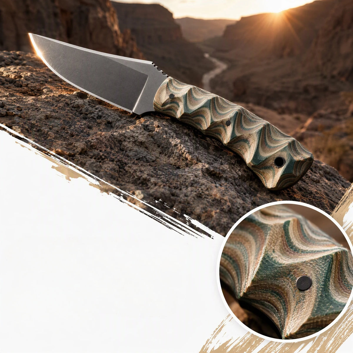 Quenched high toughness outdoor straight knife, detachable storage scabbard, hiking camping daily cutting tool