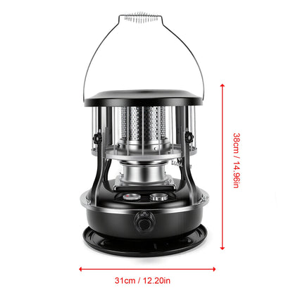 Upgraded 4.5L Kerosene Heater Indoor Outdoor 9000 BTU Portable Radiant Tent Heater Dual Use for Cooking Heating 16-21H Burn Time