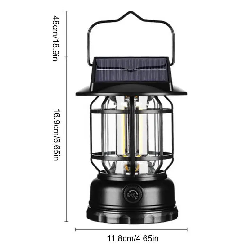 Solar Camping Lantern Motion Sensor Rechargeable Tent Light Lantern Portable Solar Powered Landscape Hiking Flashlight For
