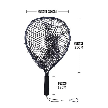 TAIYU Portable Fishing Nets Ultralight Aluminum Alloy Silicone Wear Resistance Mesh Hand Dip Casting Landing Net for Fly Fishing