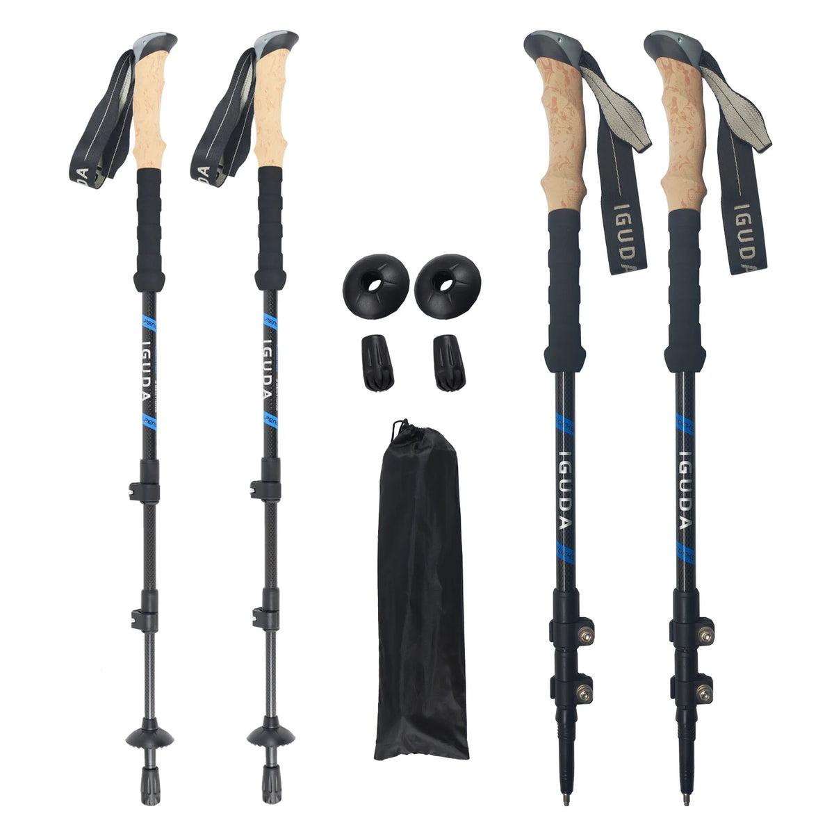 Carbon Fiber Collapsible Trekking Poles – Lightweight Adjustable Telescopic Hiking & Walking Sticks for Climbing