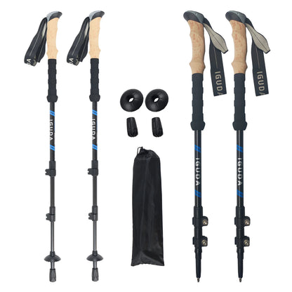 Carbon Fiber Collapsible Trekking Poles – Lightweight Adjustable Telescopic Hiking & Walking Sticks for Climbing