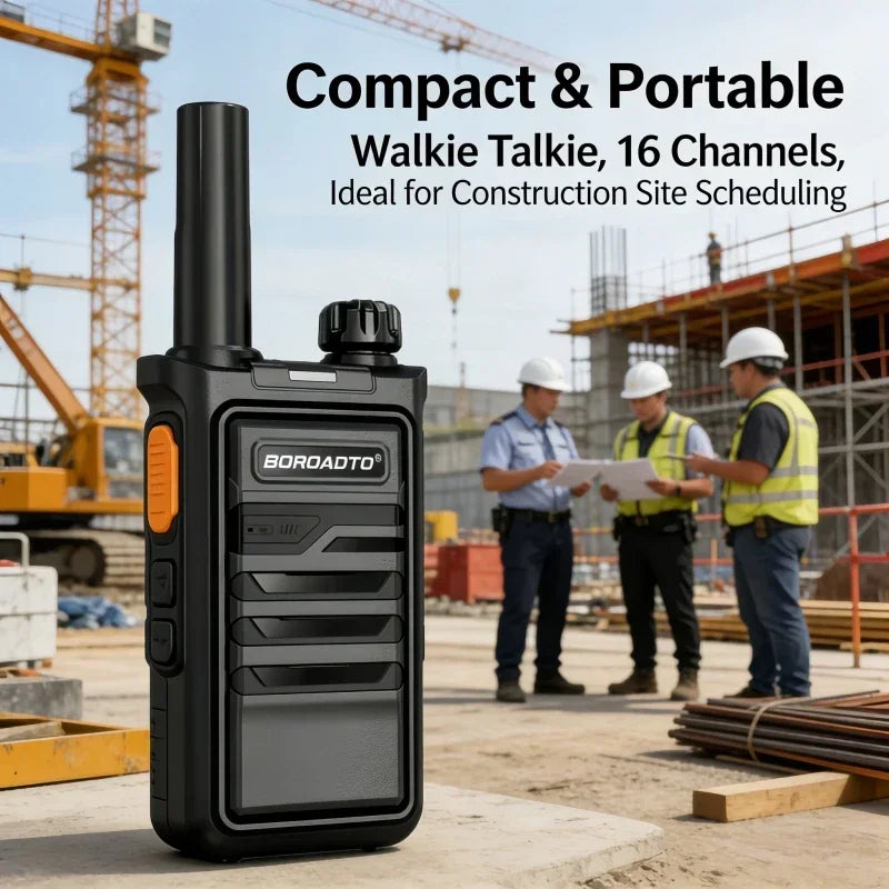 Portable Walkie Talkie Two-Way Radio 16 Channels UHF 400-470MHz Long Range Communication Handheld Walkie-Talkies for Outdoor