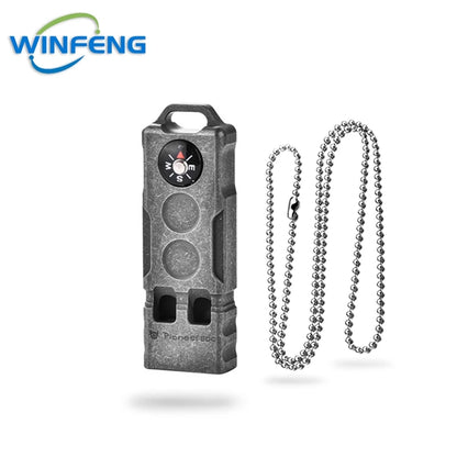 High Decibel Titanium Emergency Whistle Dual Frequency Survival Whistle with Compass for Outdoor Camping Hiking Exploring