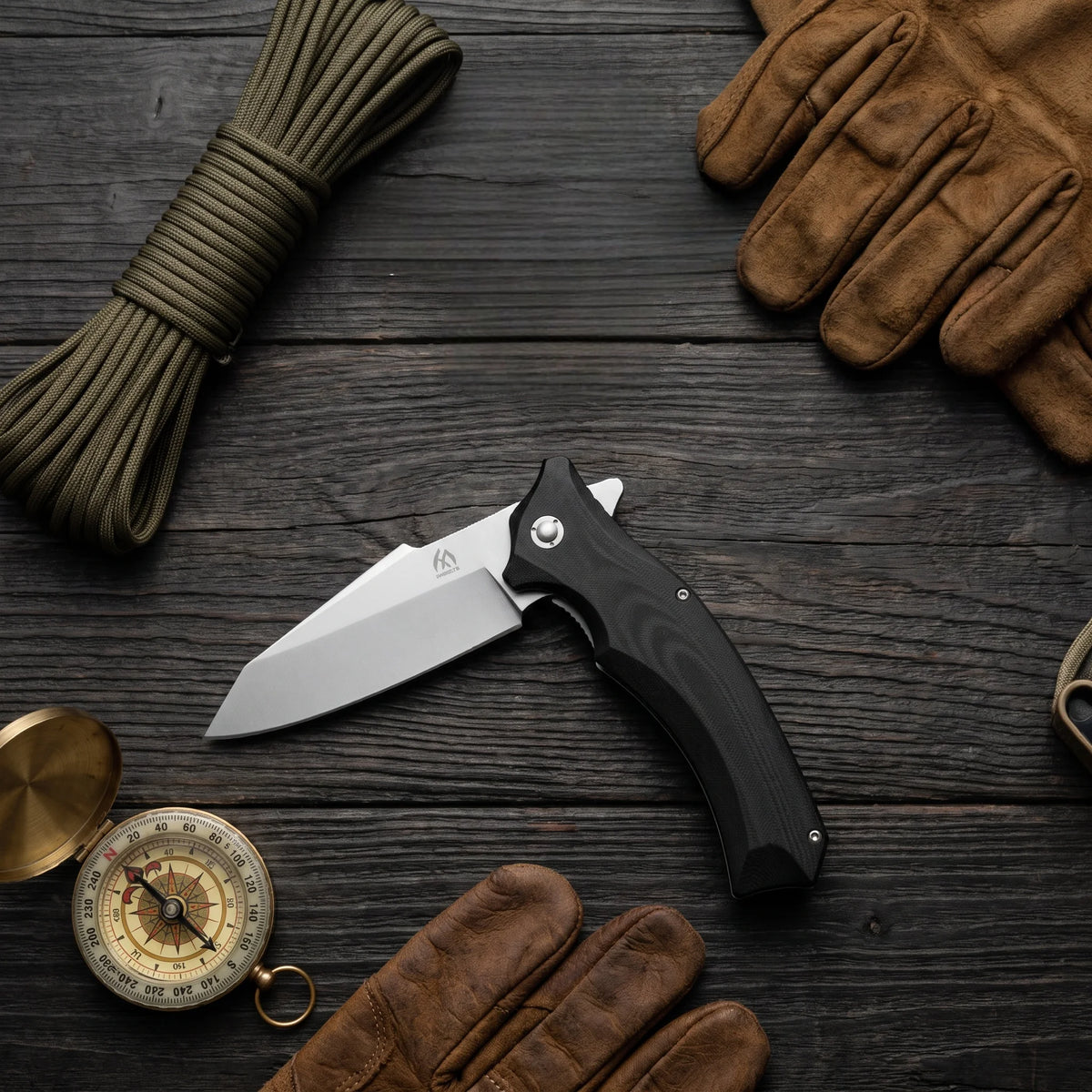 Portable EDC Folding Tool Knife with Storage Pocket Folding Knife for Mountaineering, Camping, Outdoor Practical Cutting Equipment