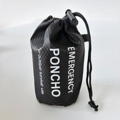 1Pc Emergency Waterproof Aluminum Film Rain Poncho,Thermal Warm Rainwear&Survival Blanket,Multi-purpose Outdoor Survival Gadgets
