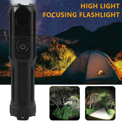 New 1/2/4Pcs Powerful LED Flashlight Rechargeable USB Lasting Zoom Fishing Hunting Camping 3 Modes Tactical Flashlight LED Torch