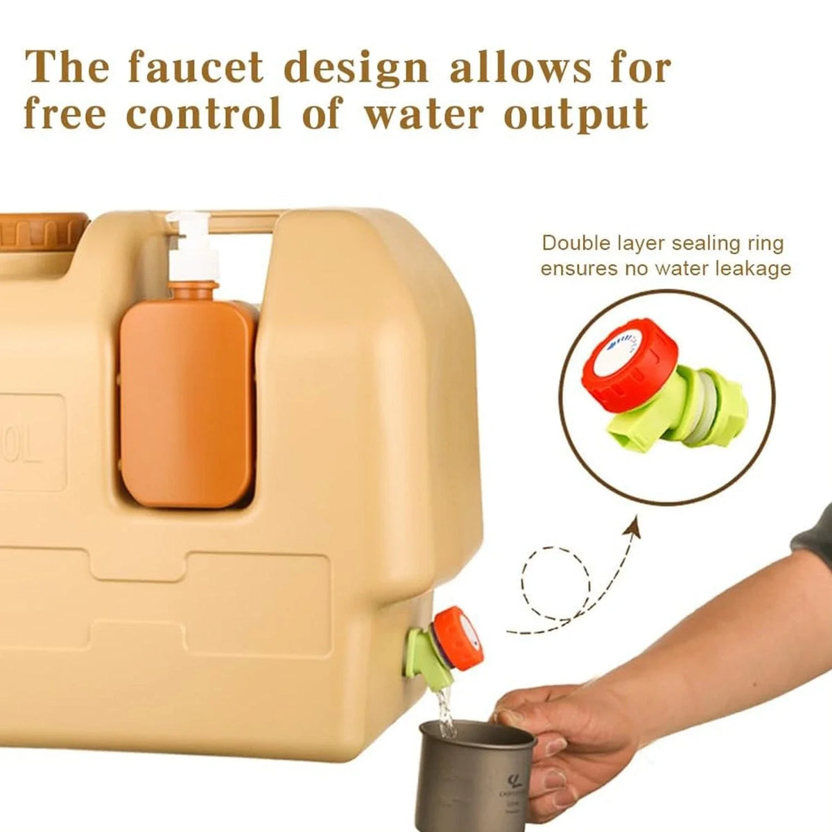 20L Emergency Water Storage Container with Spigot – Large-Capacity Portable Camping Water Jug for Hiking, Picnics & Outdoor Use