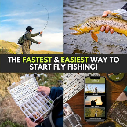 23-Piece Fly Fishing Starter Kit – Complete Beginner Gear Set with Rod, Reel, Line, Flies & Leader