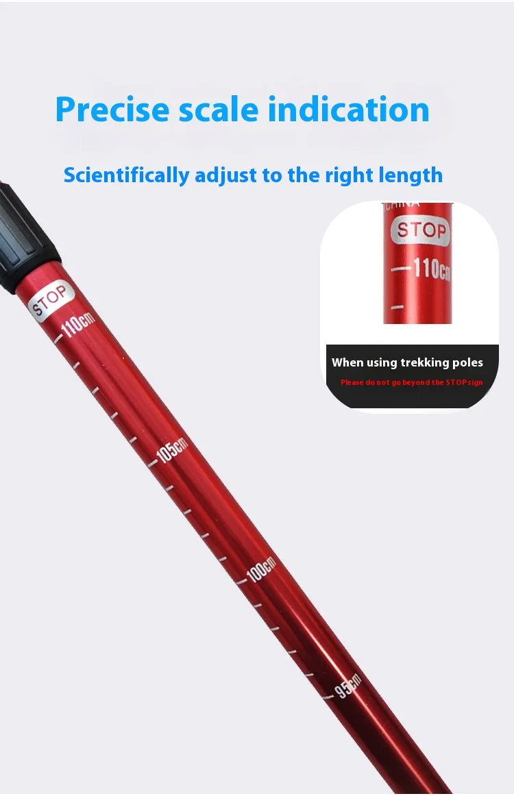 Outdoor Telescopic Hiking Pole – Portable Aluminum Alloy Trekking Cane with Non-Slip Grip