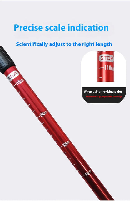 Outdoor Telescopic Hiking Pole – Portable Aluminum Alloy Trekking Cane with Non-Slip Grip