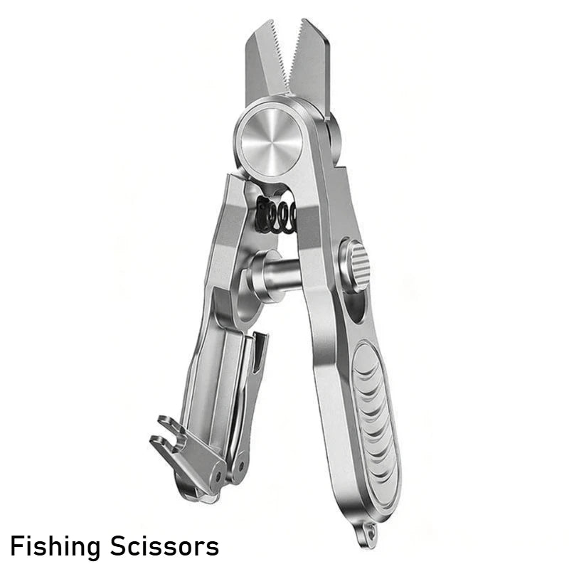 Multi-Functional Fishing Line Scissors Portable Stainless Steel Fly Fishing Pliers Knot Tying Tool Cut PE/Carbon Line