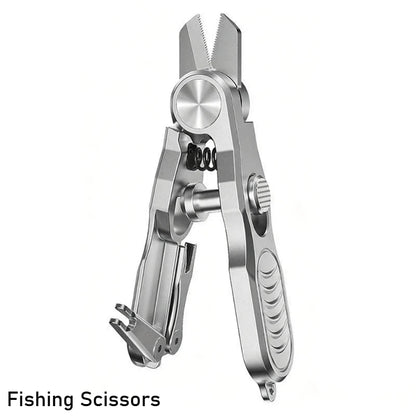 Multi-Functional Fishing Line Scissors Portable Stainless Steel Fly Fishing Pliers Knot Tying Tool Cut PE/Carbon Line