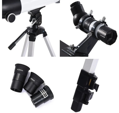 Skyoptikst 80/90mm Aperture Astronomical Telescope for Beginners,FMC Coating Refractor Telescope with Tripod,Eyepieces&Carry Bag