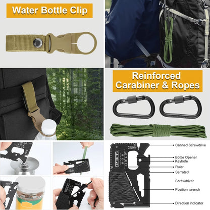 166-Piece Survival Kit with Tools And First Aid Professional Emergency Equipment Set for Emergencies Hiking Hunting Disasters Camping And Adventure Activities