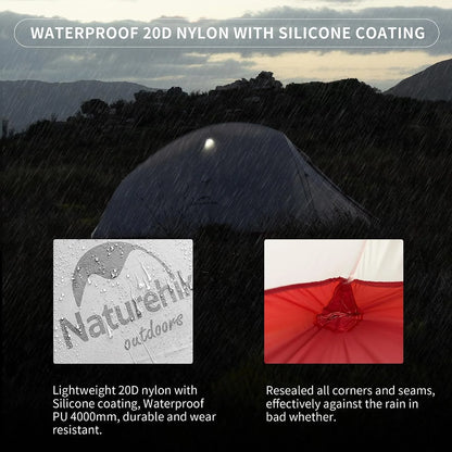 Naturehike Cloud Up Pro Tent 1 Person Double Layers Backpacking Tents 20D Nylon Waterproof Ultralight Tent for Camping Hiking