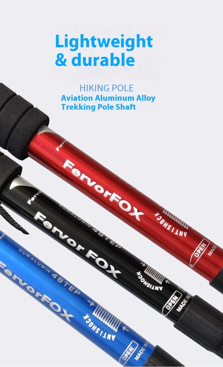 Outdoor Telescopic Hiking Pole – Portable Aluminum Alloy Trekking Cane with Non-Slip Grip