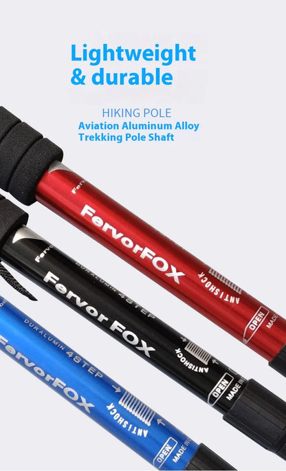 Outdoor Telescopic Hiking Pole – Portable Aluminum Alloy Trekking Cane with Non-Slip Grip
