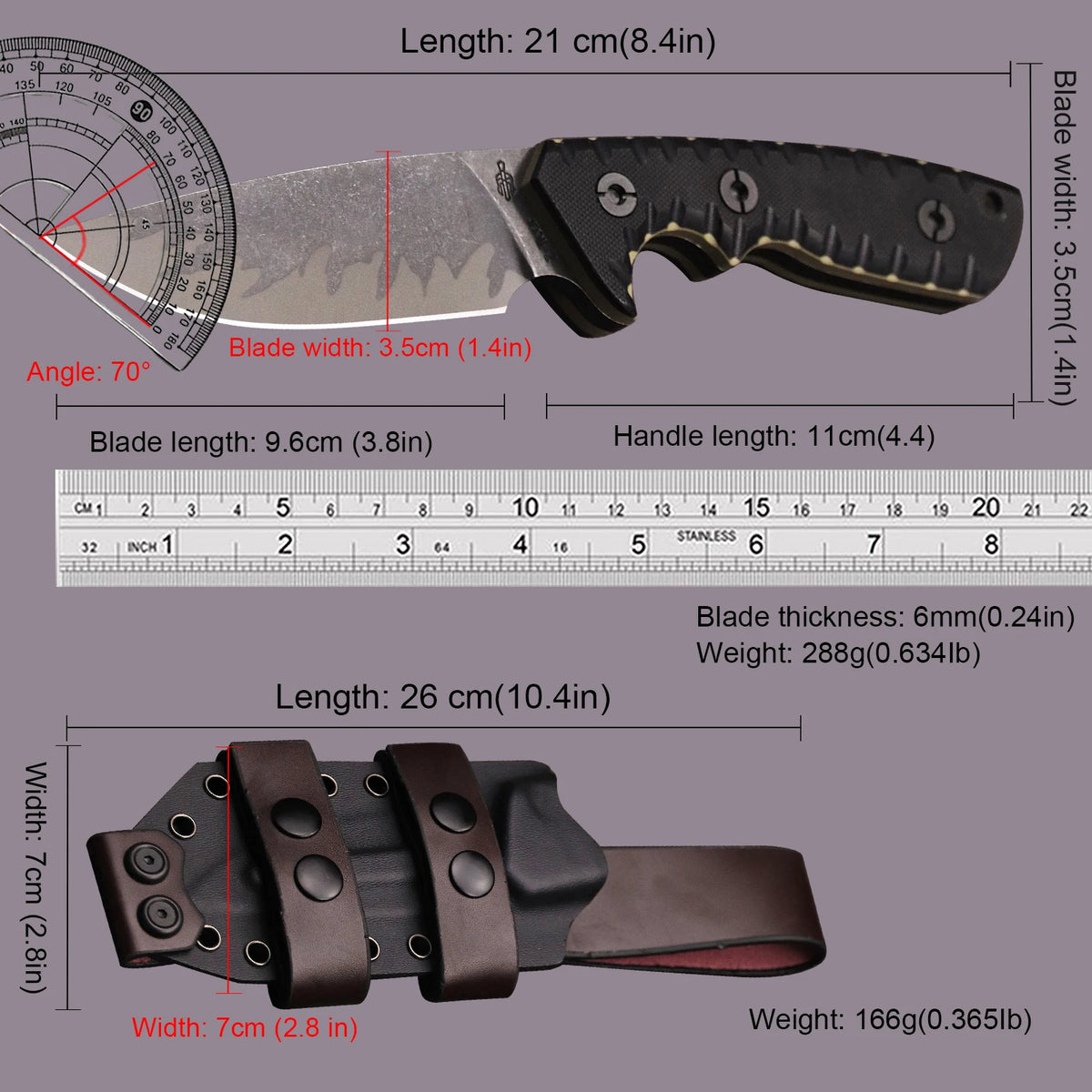 DC53 All-Blade Integrated Steel Straight-Edge Knife, Car Camping Knife, High-Strength Portable Knife