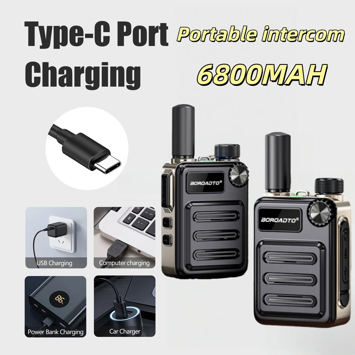 High Power Walkie Talkie with Noise Reduction Clear Sound One-Click Pairing Long Standby And Strong Penetration for Outdoor Comm