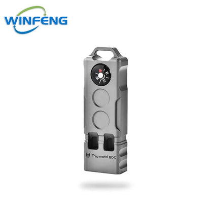 High Decibel Titanium Emergency Whistle Dual Frequency Survival Whistle with Compass for Outdoor Camping Hiking Exploring