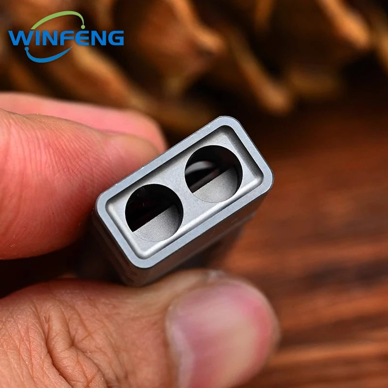 High Decibel Titanium Emergency Whistle Dual Frequency Survival Whistle with Compass for Outdoor Camping Hiking Exploring