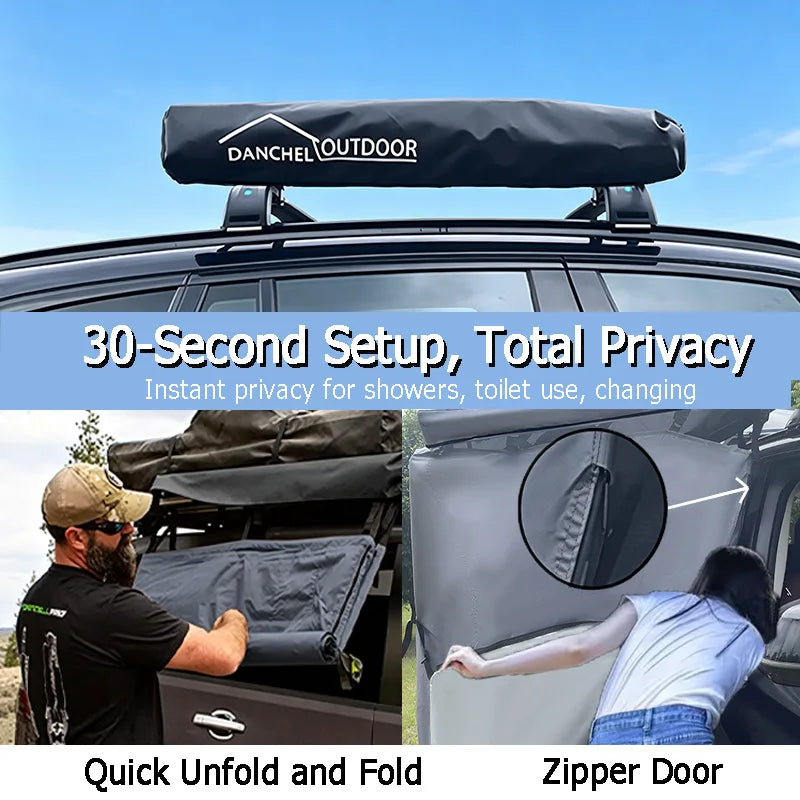 Free Shipping Car Shower Tent Portable Foldable Vehicle Side Bath Tent Camping Easy Setup SUV Changing Room Toilet Shower Tent