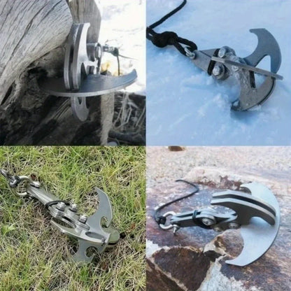 Heavy Duty Flying Tiger Gravity Hook Stainless Steel Folding Grappling Outdoor Survival Climbing Claw Multitool Camping Gear