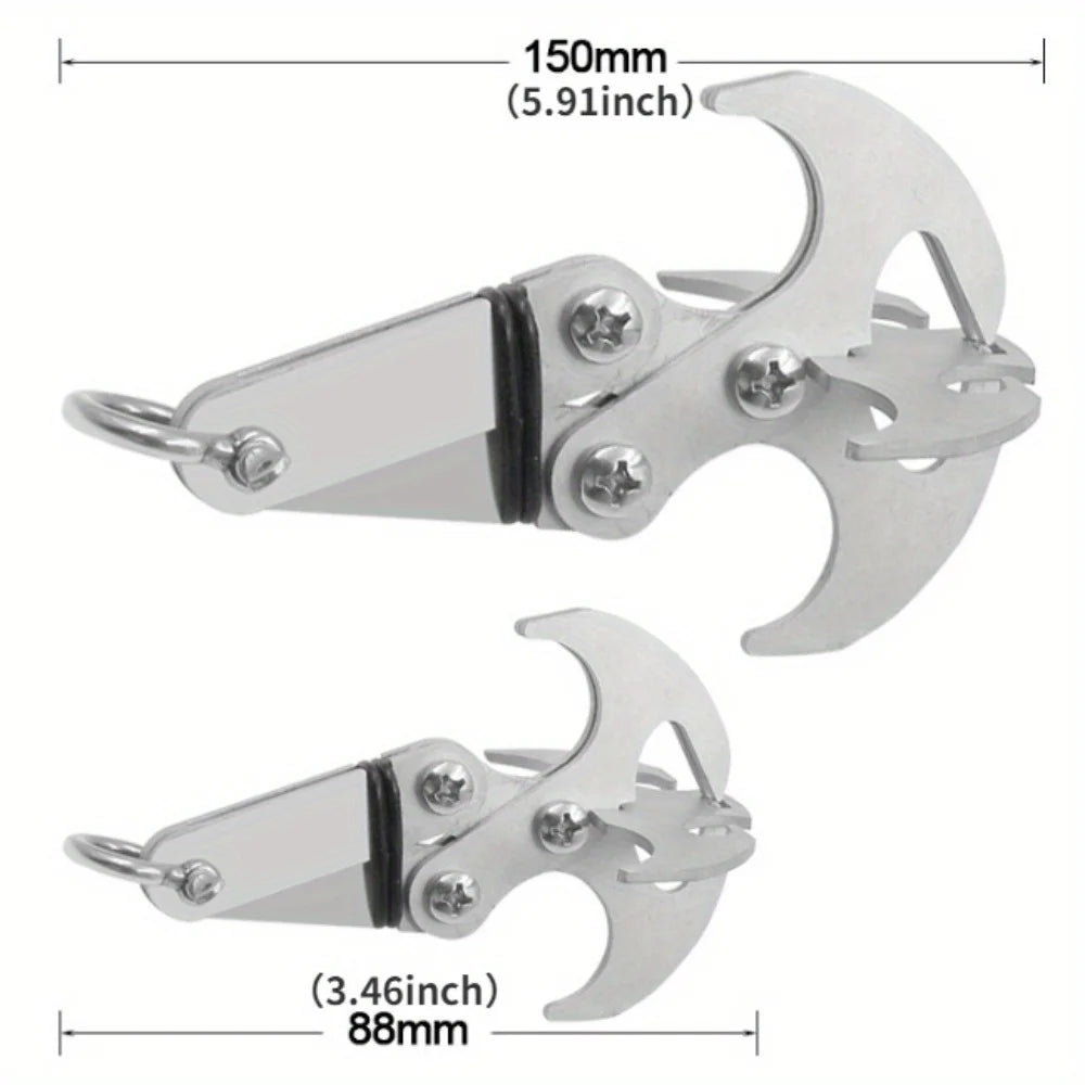Heavy Duty Flying Tiger Gravity Hook Stainless Steel Folding Grappling Outdoor Survival Climbing Claw Multitool Camping Gear