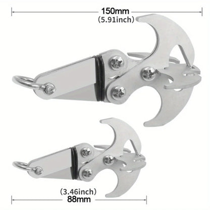 Heavy Duty Flying Tiger Gravity Hook Stainless Steel Folding Grappling Outdoor Survival Climbing Claw Multitool Camping Gear