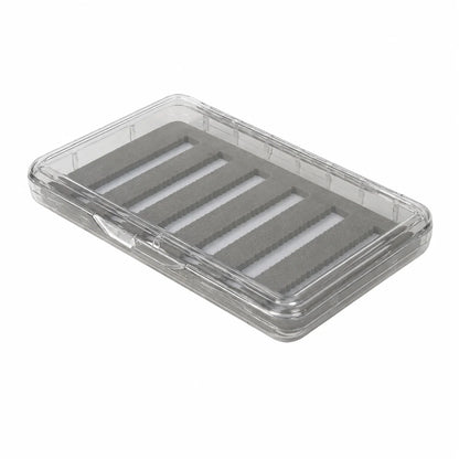 Aventik Transparent ABS Fly Fishing Box, Slim Clear Fly Storage Case with EVA Foam Inserts, Pocket Fly Organizer