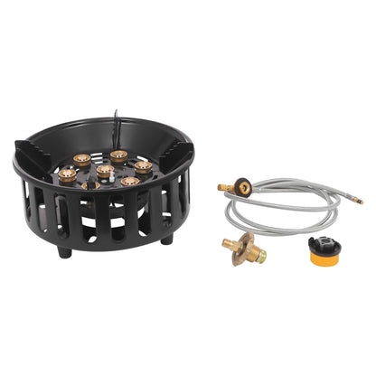 21000W Portable Camping Gas Stove – Dual Fuel Butane & Propane Outdoor Burner with 2 Adapters for Frying, Boiling, Camping, Hiking & Emergency Cooking