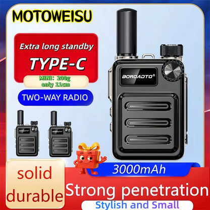5W Mini UHF Walkie Talkie – 16-Channel Two-Way Radio, 400–470MHz, Long Standby, Portable Handheld Transceiver