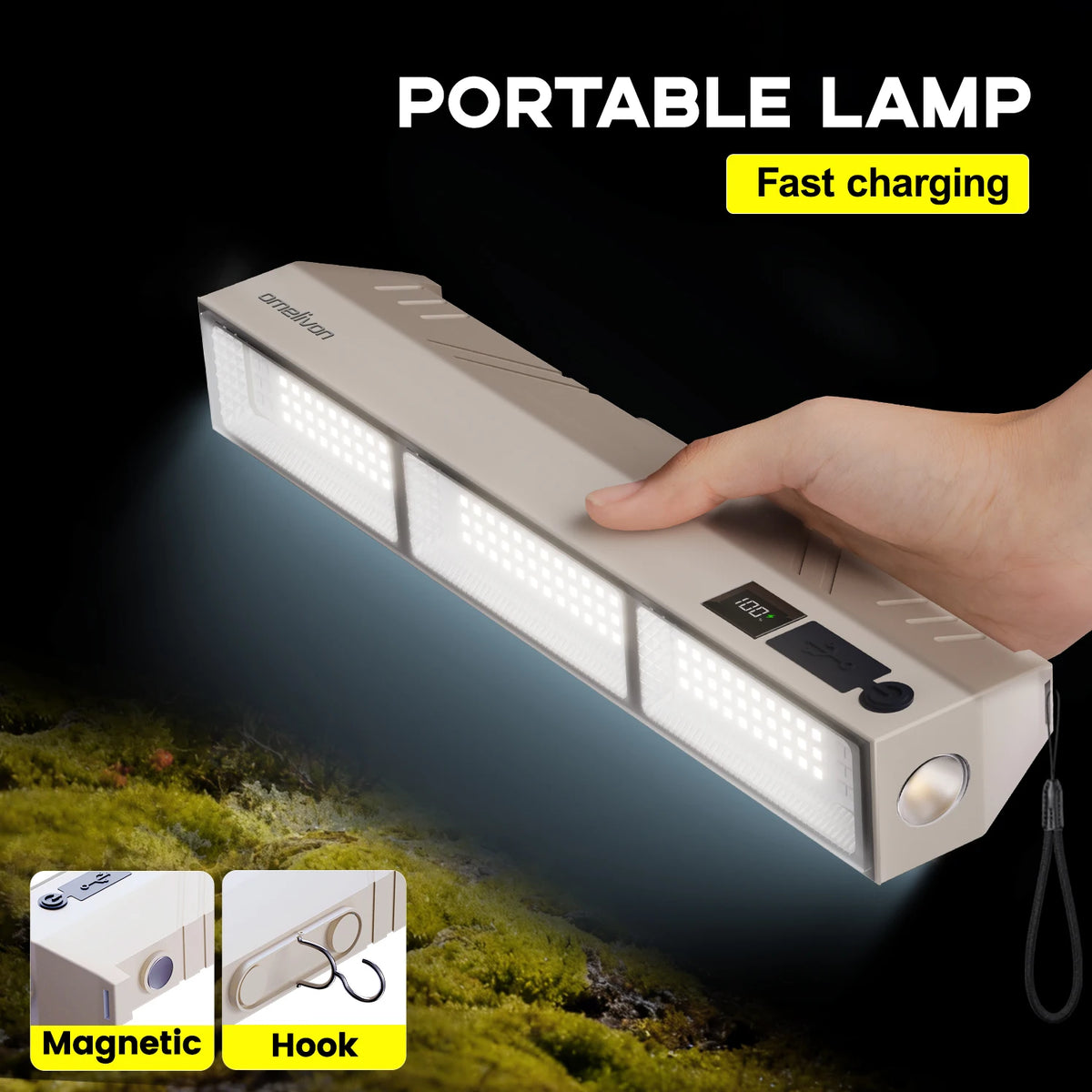 Multifunctional, High-Brightness, Short Led Emergency Light, Compact and Portable, with Multiple Dimming Modes, High-Brightness Illumination + USB Long-Lasting Battery Life, with a Small Flashlight on the Side, Smart Power Di