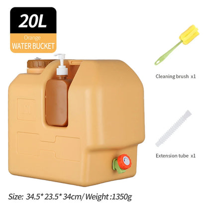 20L Emergency Water Storage Container with Spigot – Large-Capacity Portable Camping Water Jug for Hiking, Picnics & Outdoor Use