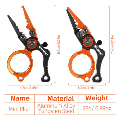 Essential for Anglers! Portable Mini Aluminum Alloy Pliers, a Fishing 'Treasure Box' That Can Be Cutting, Clamping and Twisting