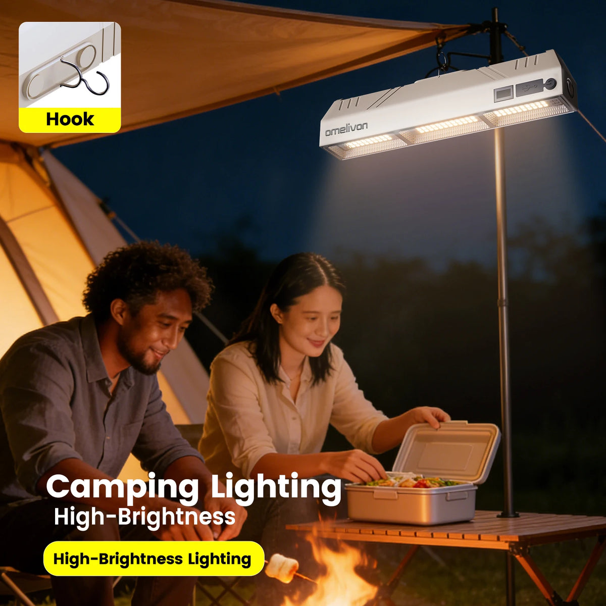 Multifunctional, High-Brightness, Short Led Emergency Light, Compact and Portable, with Multiple Dimming Modes, High-Brightness Illumination + USB Long-Lasting Battery Life, with a Small Flashlight on the Side, Smart Power Di