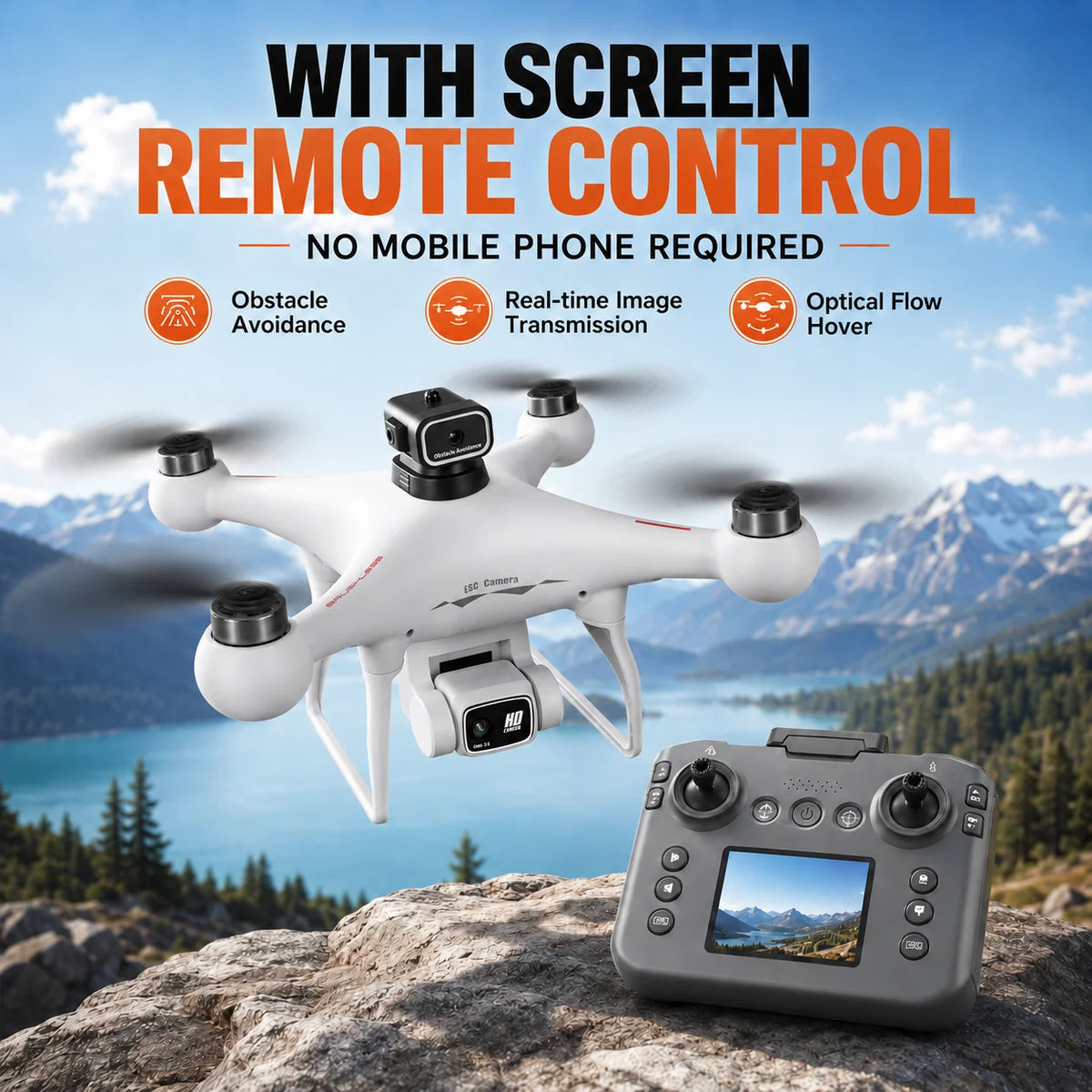 ZNLYRION S116 RC Drone Brushless Motor Long Flight Time WIFI Real Time Image Transmission Carry Bag Included