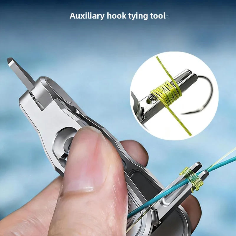Multi-Functional Fishing Line Scissors Portable Stainless Steel Fly Fishing Pliers Knot Tying Tool Cut PE/Carbon Line