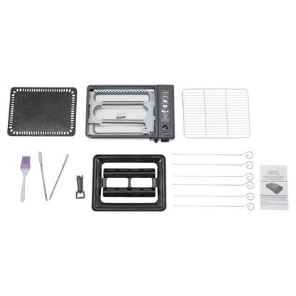 Portable Dual Fuel Gas Grill Stove Piezo Ignition Overpressure Protection 3.2kg Outdoor Camping BBQ Grill with Full Accessories