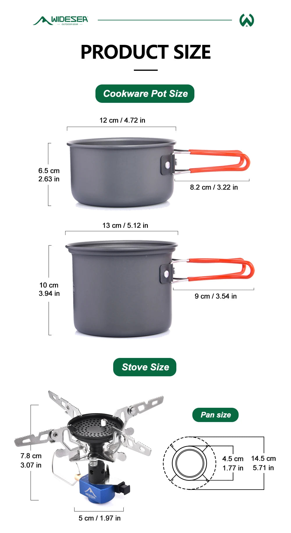 Widesea Camping Gas Stove Tableware Set Portable Gear Tourist Gadgets Kitchen Stuff Cooking Survival Camper Accessories Supplies