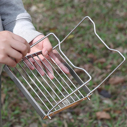 Portable Folding Stainless Steel Camping Stove & BBQ Rack – Mini Pot Holder and Cooking Stand