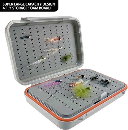 Aventik Waterproof Fly Box with 4-Layer Foam Portable ABS Lightweight Fly Fishing Tackle Storage Case
